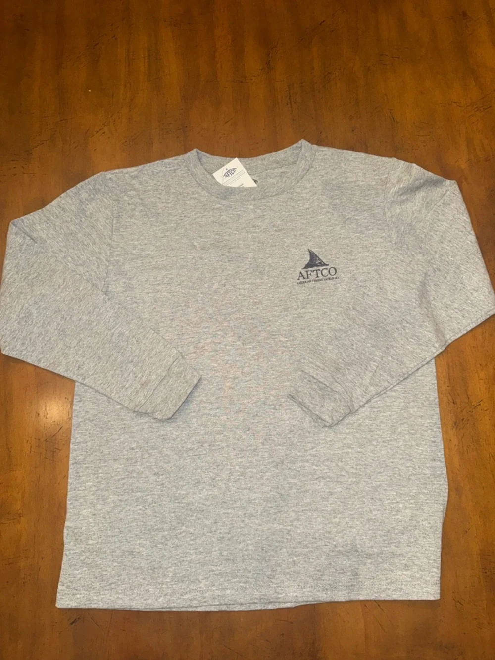 AFTCO Heather Gray Long Sleeve Crew